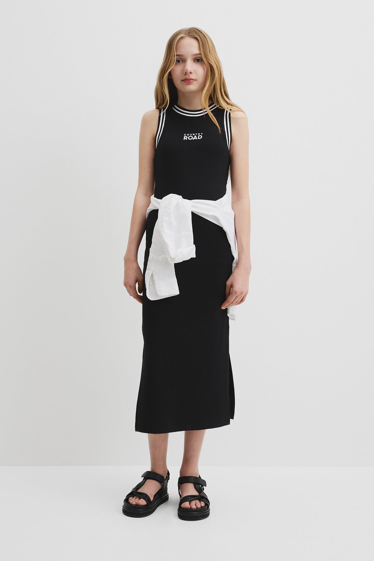 Teen Stripe Rib Tank Dress