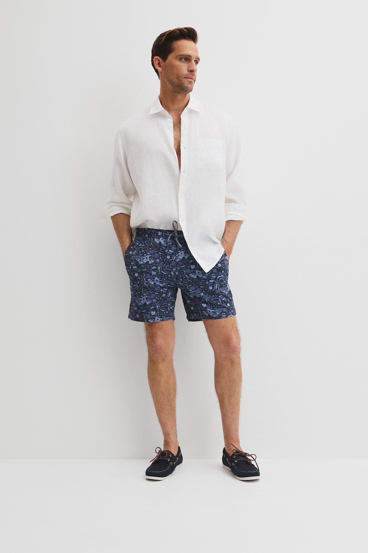 Recycled Polyester Beach Print Swim Short