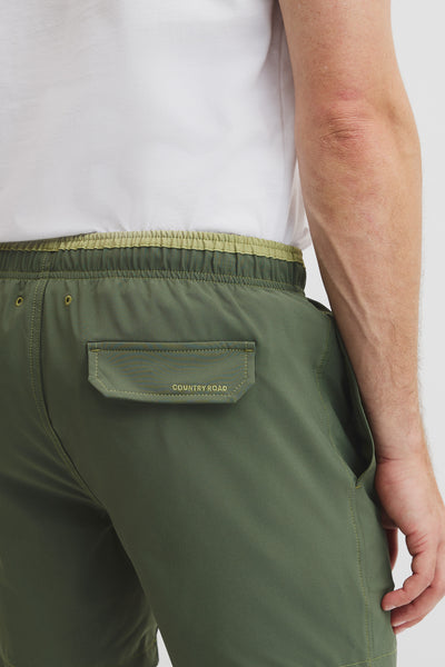 Recycled Polyester Blend Contrast Swim Short