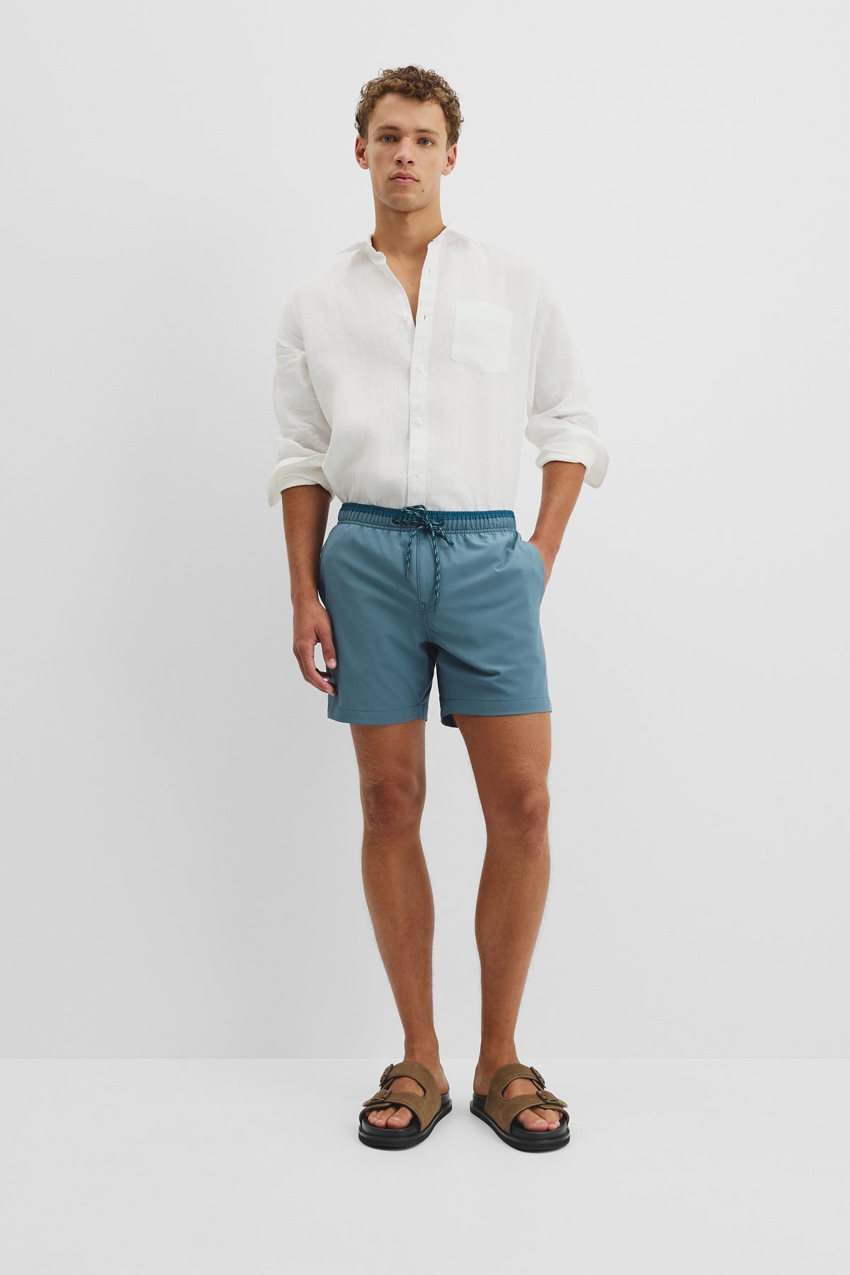 Recycled Polyester Blend Contrast Swim Short