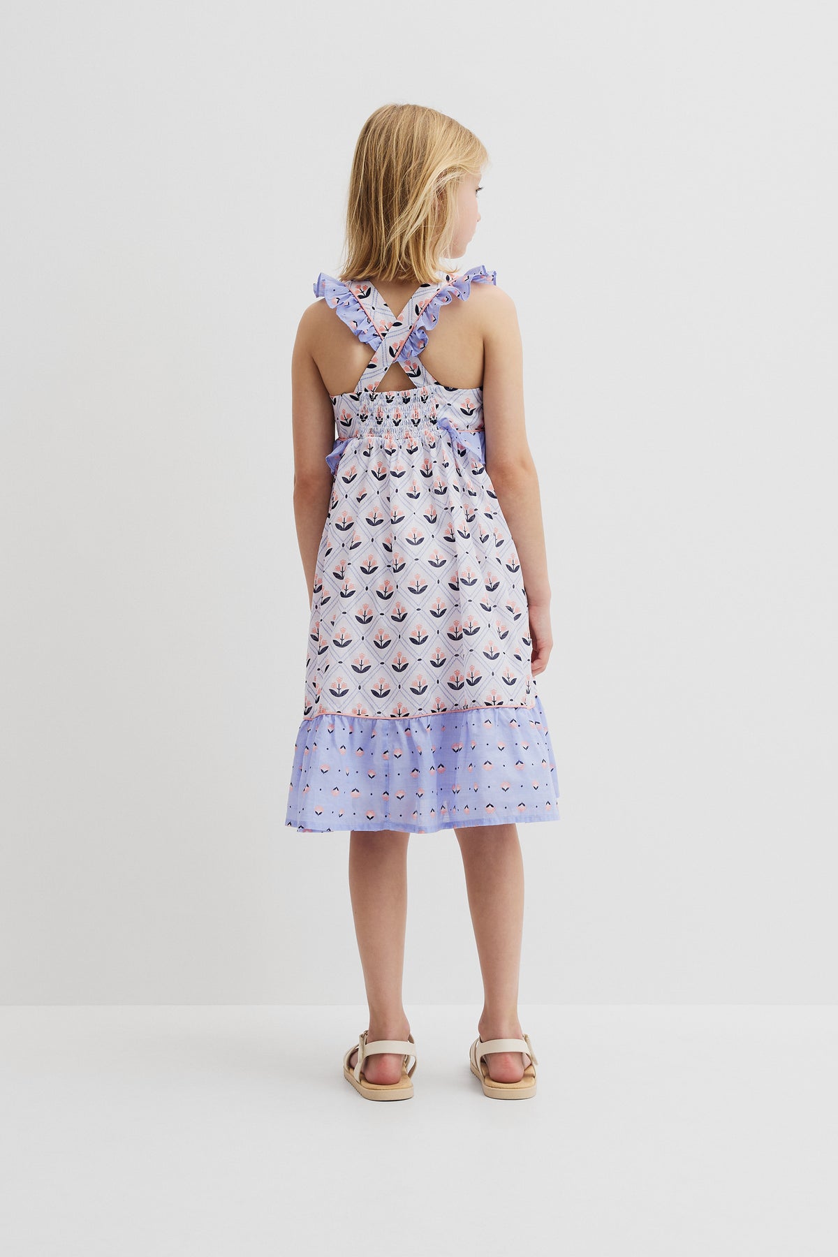 Frill Neck Midi Dress