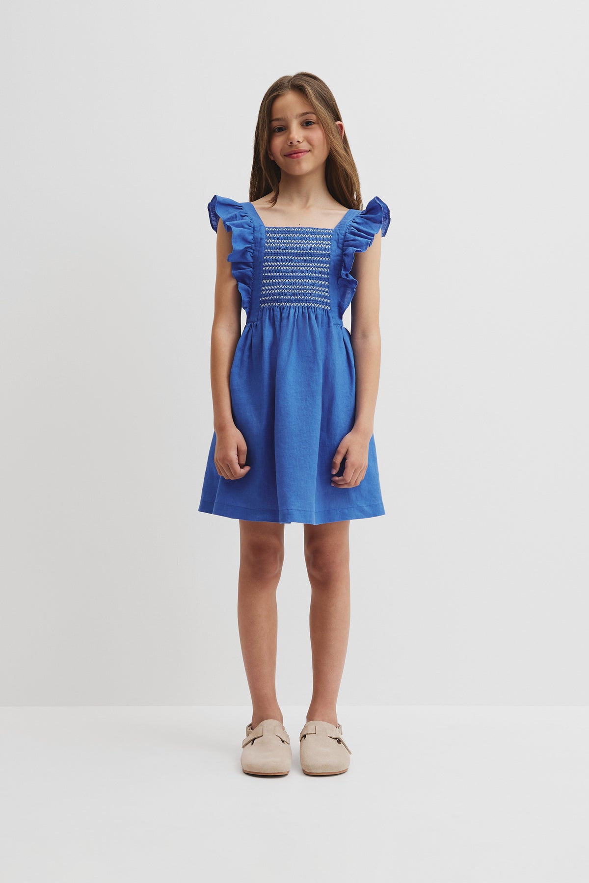 Smock Front Apron Dress