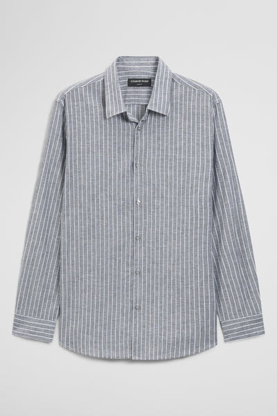 Regular Fit Cotton Linen Stripe Shirt