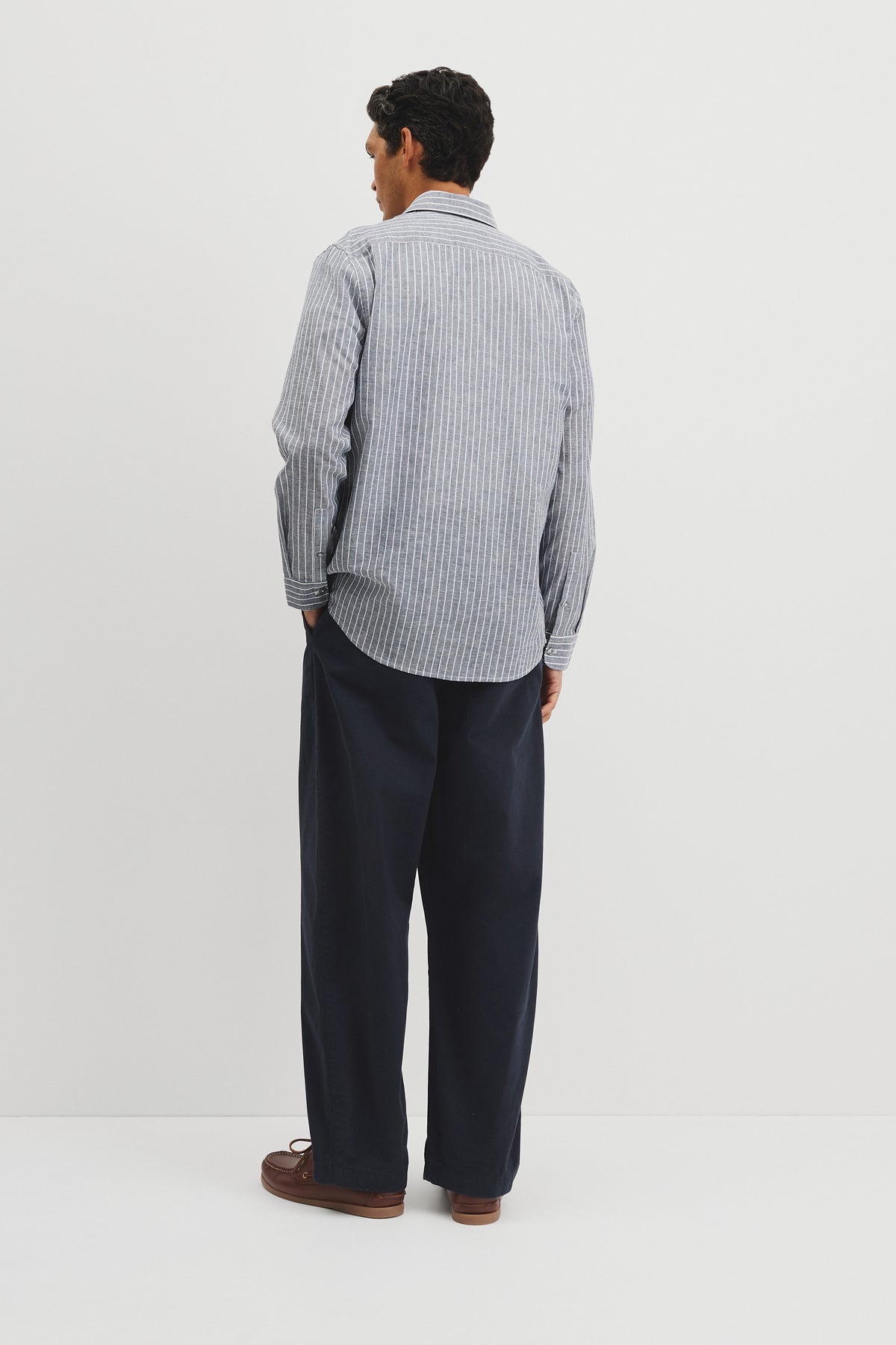 Regular Fit Cotton Linen Stripe Shirt