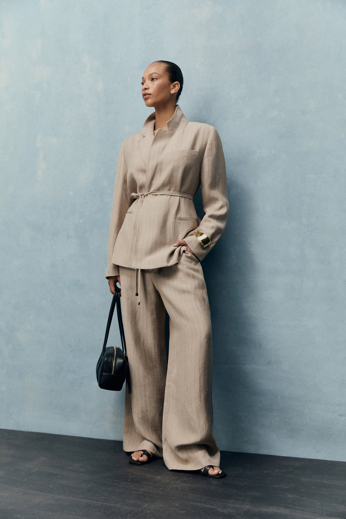 Gathered Stripe Pant