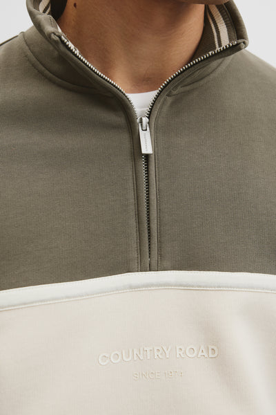 Australian Cotton Modern Logo Quarter Zip Sweat