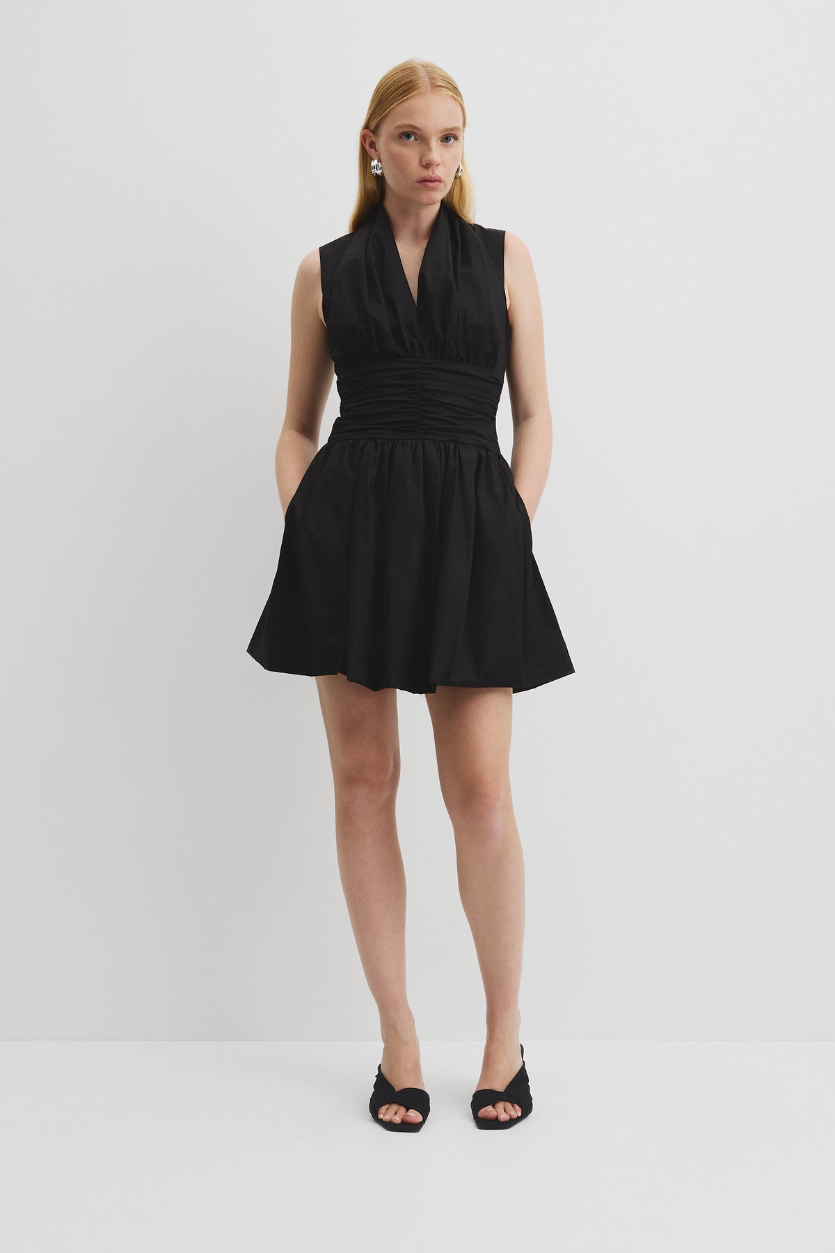 Gathered Hem Mini Dress
