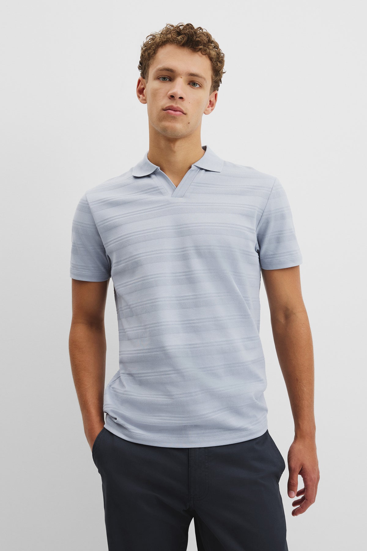 Textured Stripe Detail Trophy Knit