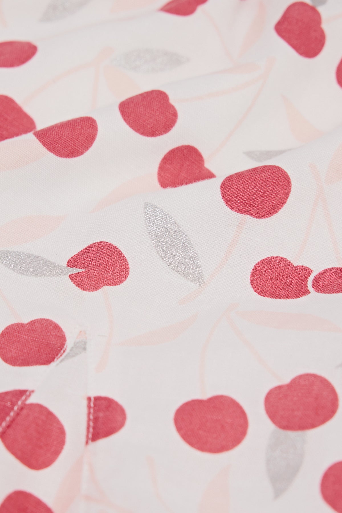 Short Sleeve Cherry Godet Dress