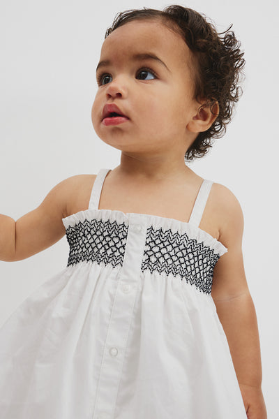 Shirred Romper Dress