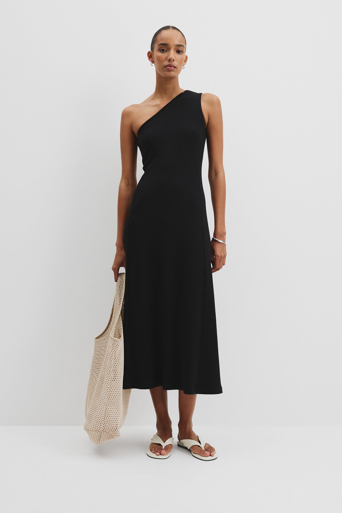One Shoulder Rib Dress