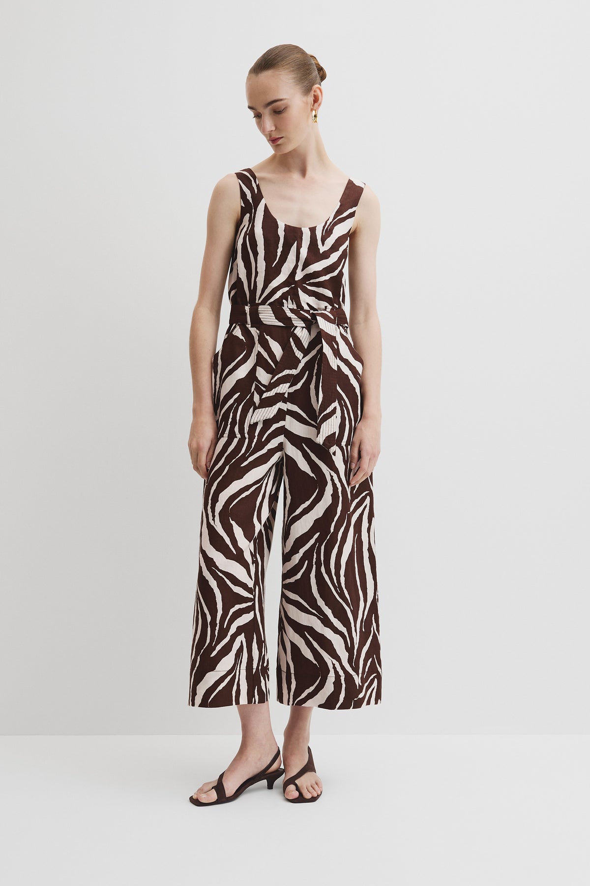 Linen Printed Jumpsuit