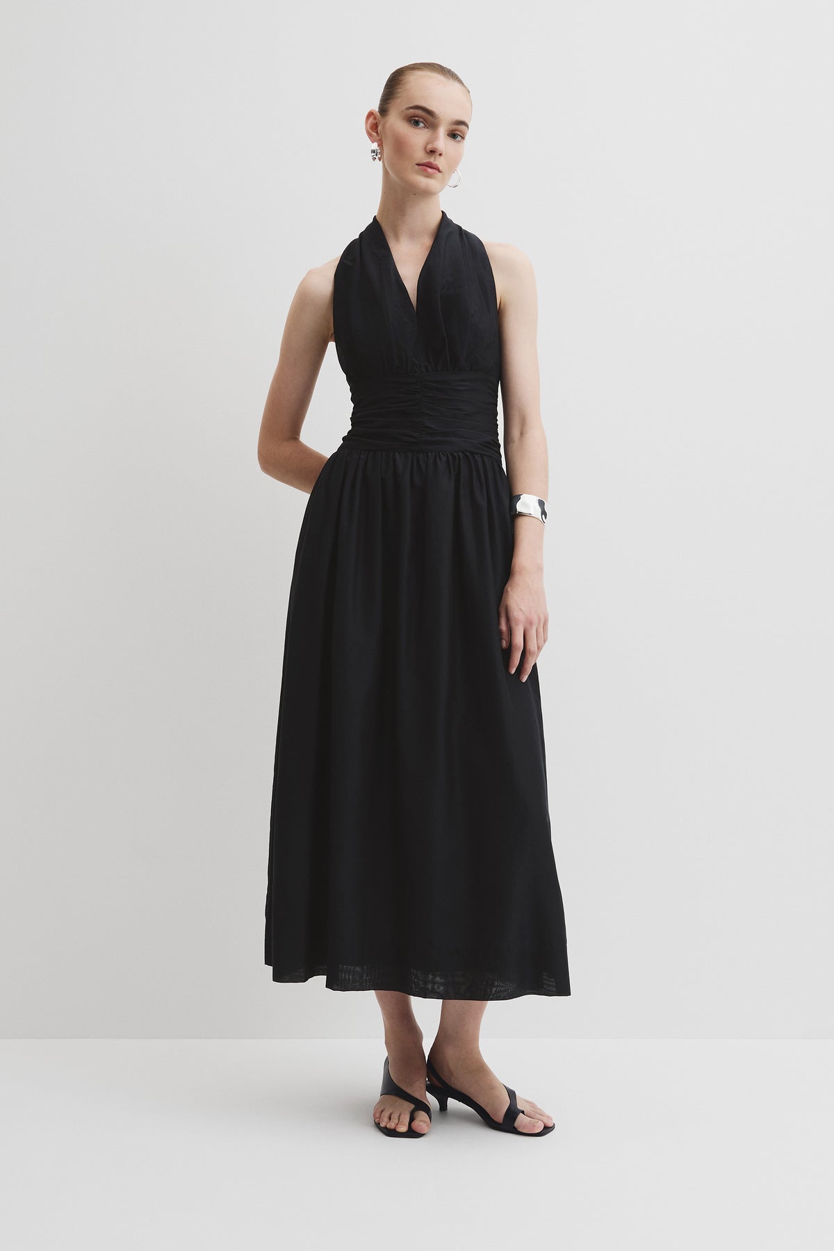 Gathered Halter Dress
