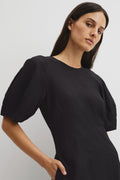 Blouson Sleeve Midi Dress