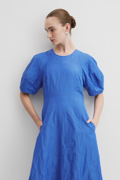 Blouson Sleeve Midi Dress