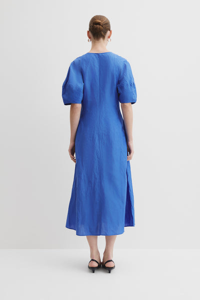 Blouson Sleeve Midi Dress