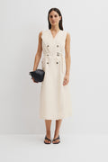 Trench Detail Midi Dress