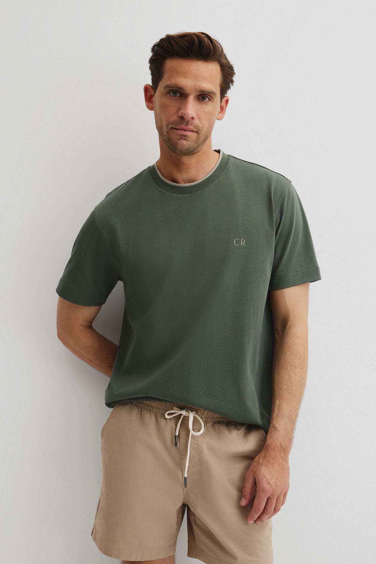 Australian Cotton Cr Logo Tipped T-Shirt
