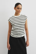 Crew Neck Slub Stripe T-Shirt
