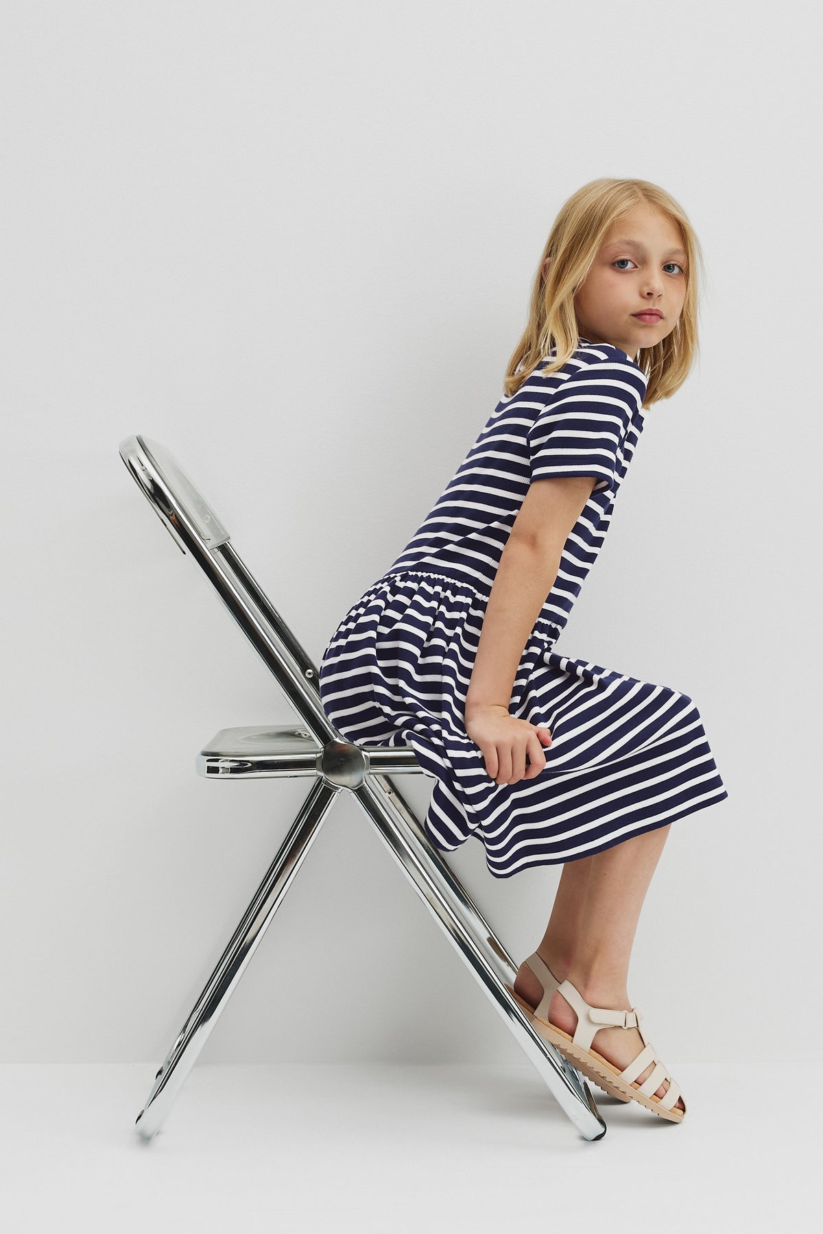 Gathered Rib T-Shirt Dress