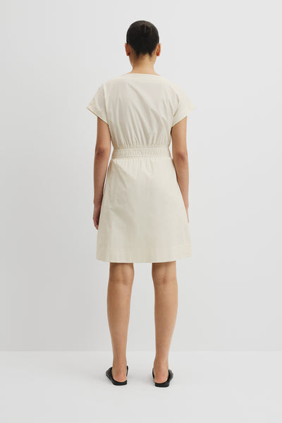 Australian Cotton Shirred Waist Mini Dress