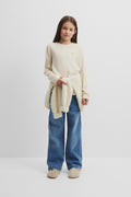 Organically Grown Cotton Long Sleeve Curved Logo T-Shirt