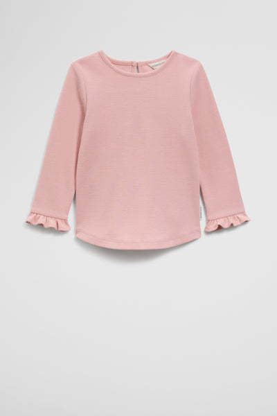 Long Sleeve Soft Frill Rib T-Shirt