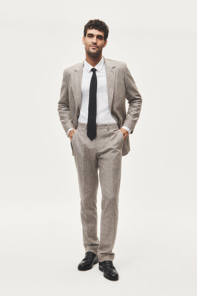 Regular Fit Linen Cotton Tailored Pant