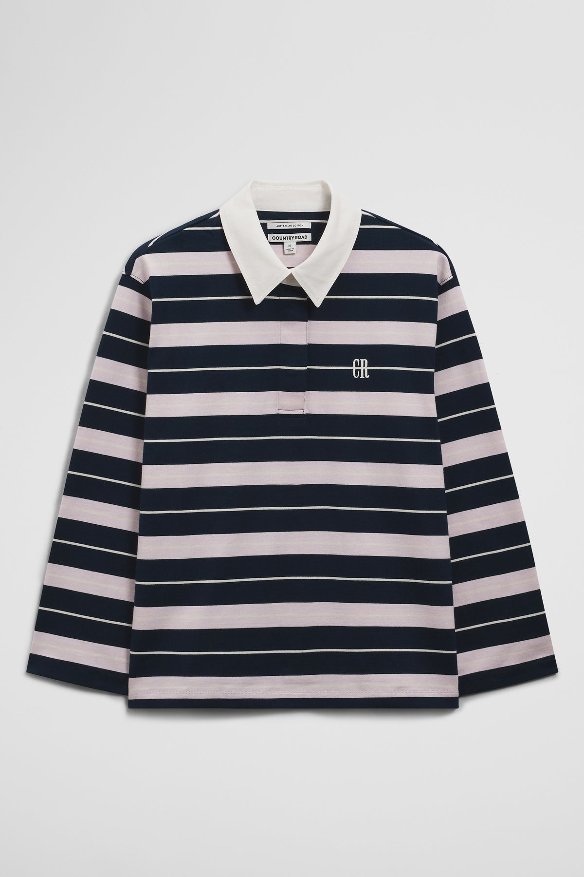 Australian Cotton Stripe Rugby Polo Sweat