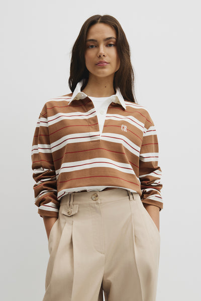 Australian Cotton Stripe Rugby Polo Sweat