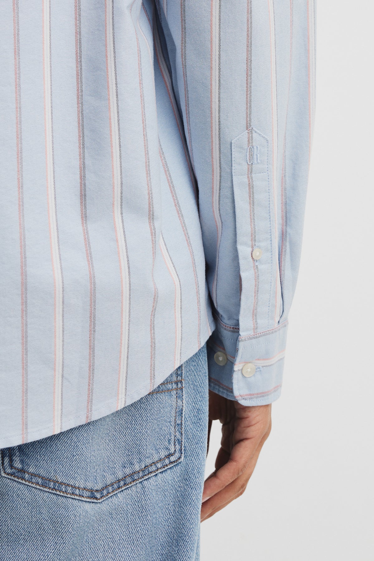Regular Fit Australian Good Earth Cotton Stripe Oxford Shirt
