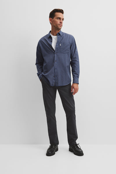 Long Sleeve Regular Fit Cotton Check Shirt With Pocket