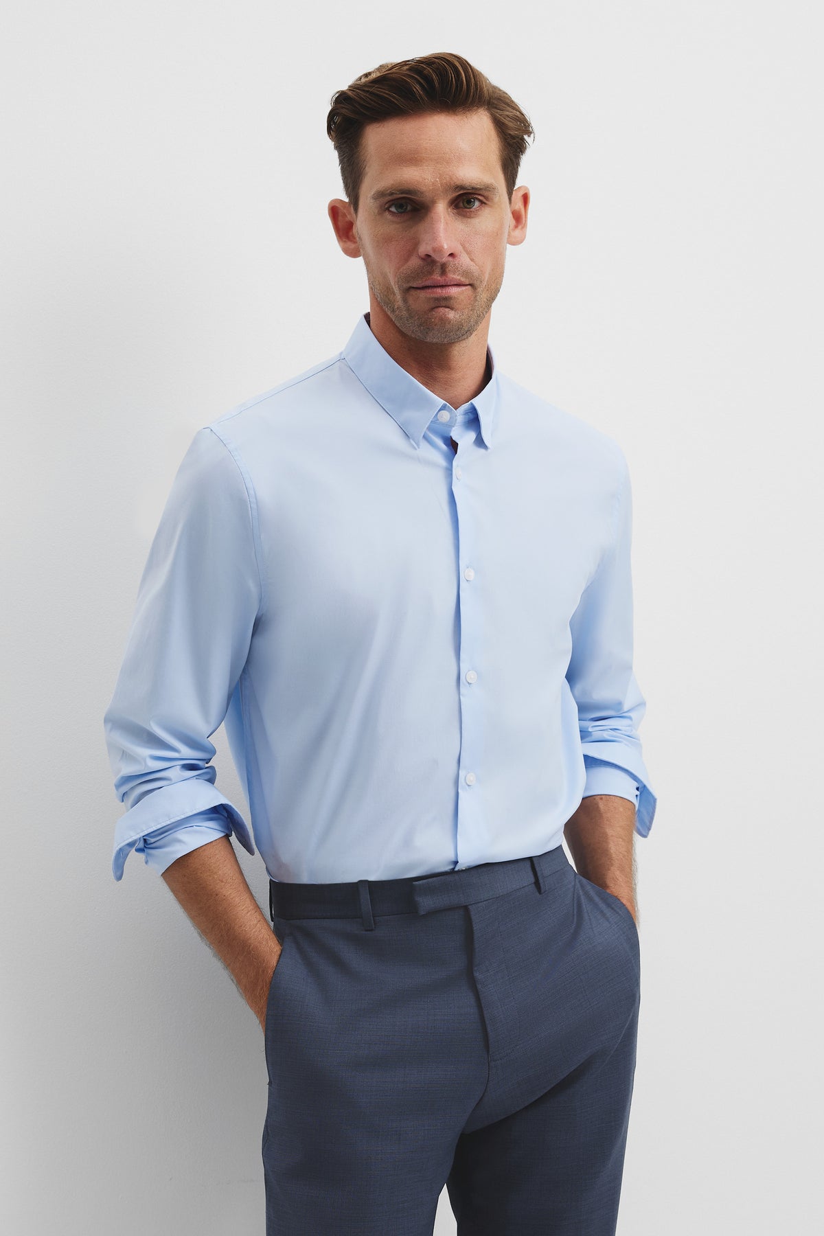 Slim Fit Stretch Cotton Shirt