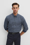 Long Sleeve Slim Fit Cotton Stretch Print Shirt