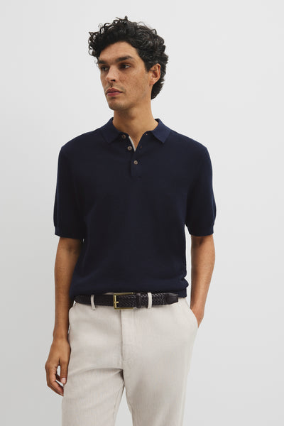 Short Sleeve Australian Good Earth Cotton Pique Knit Polo