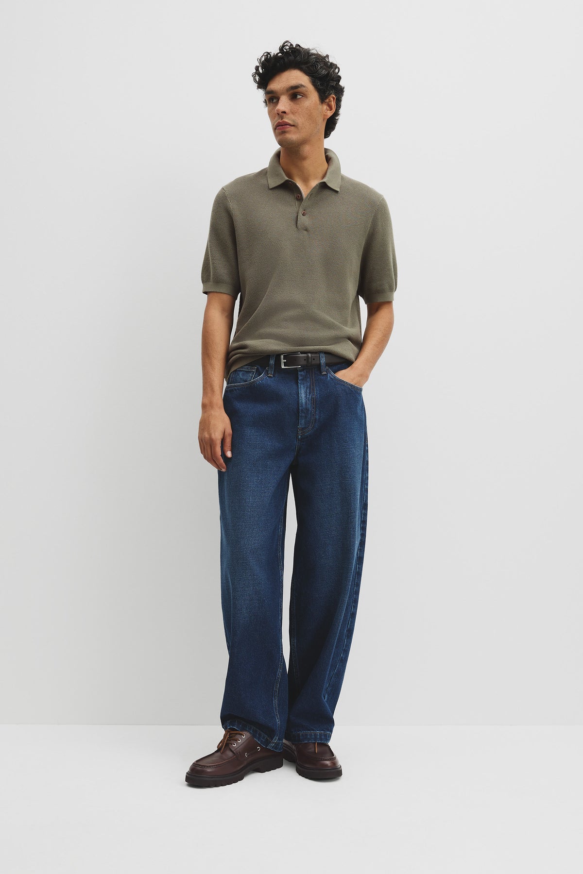 Short Sleeve Australian Good Earth Cotton Pique Knit Polo