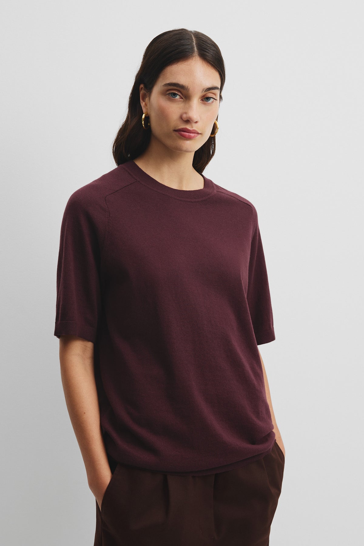 Organically Grown Cotton Blend Cashmere Blend T-Shirt