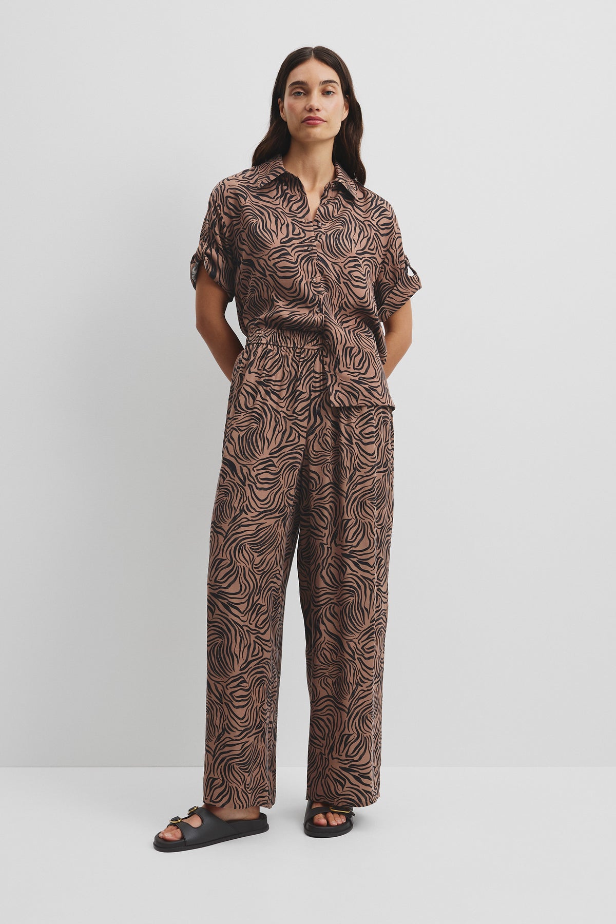Print Pull On Cupro Pant