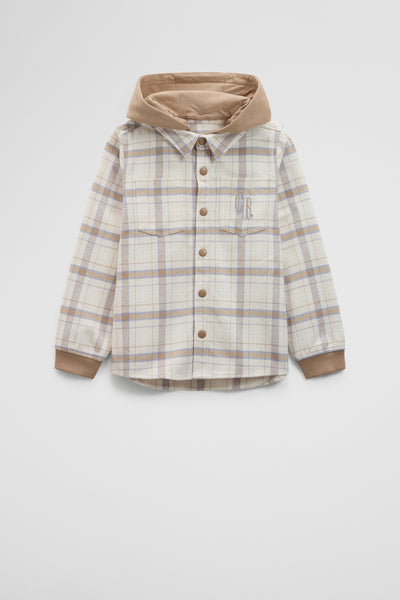 Organically Grown Cotton Hooded Check Shirt