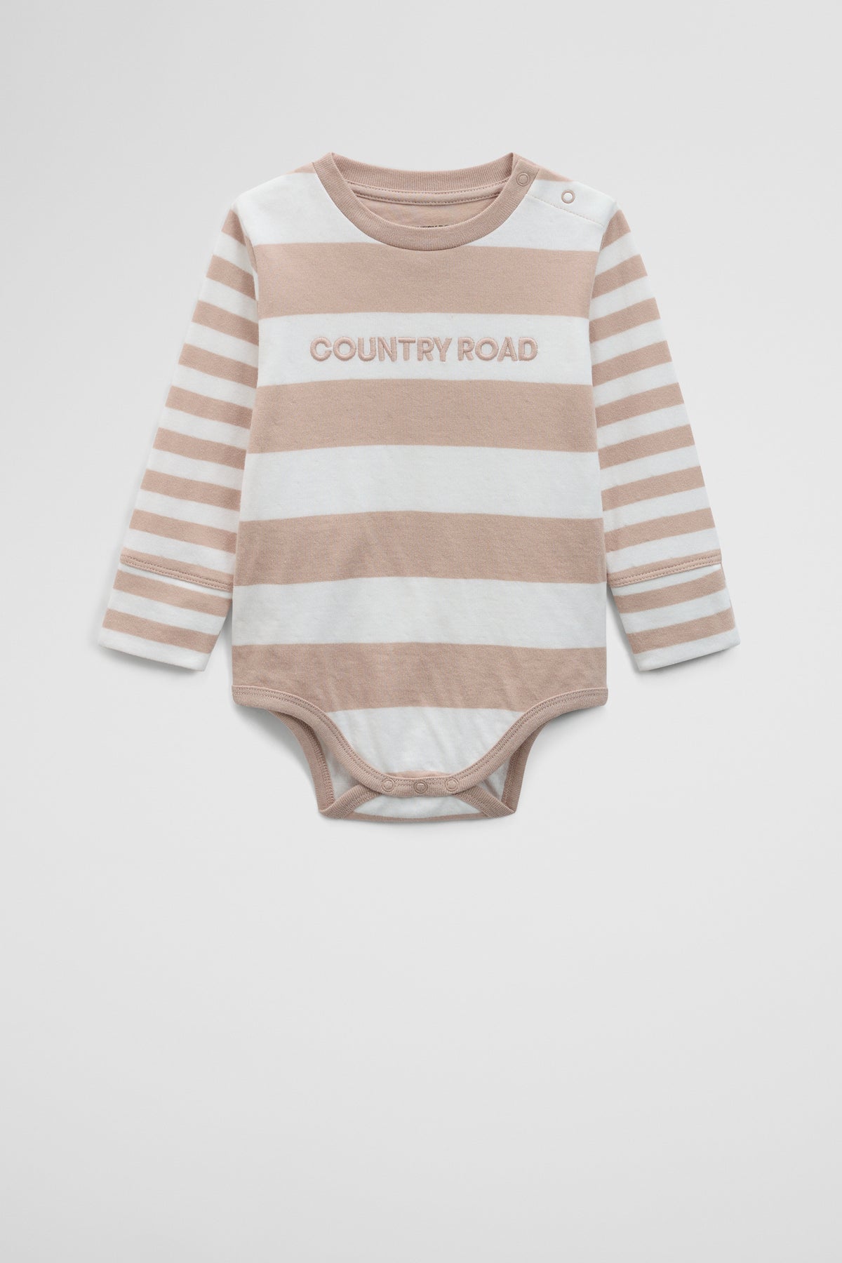 Spliced Stripe Long Sleeve Bodysuit