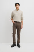 Tapered Fit Brushed Five Pocket Pant