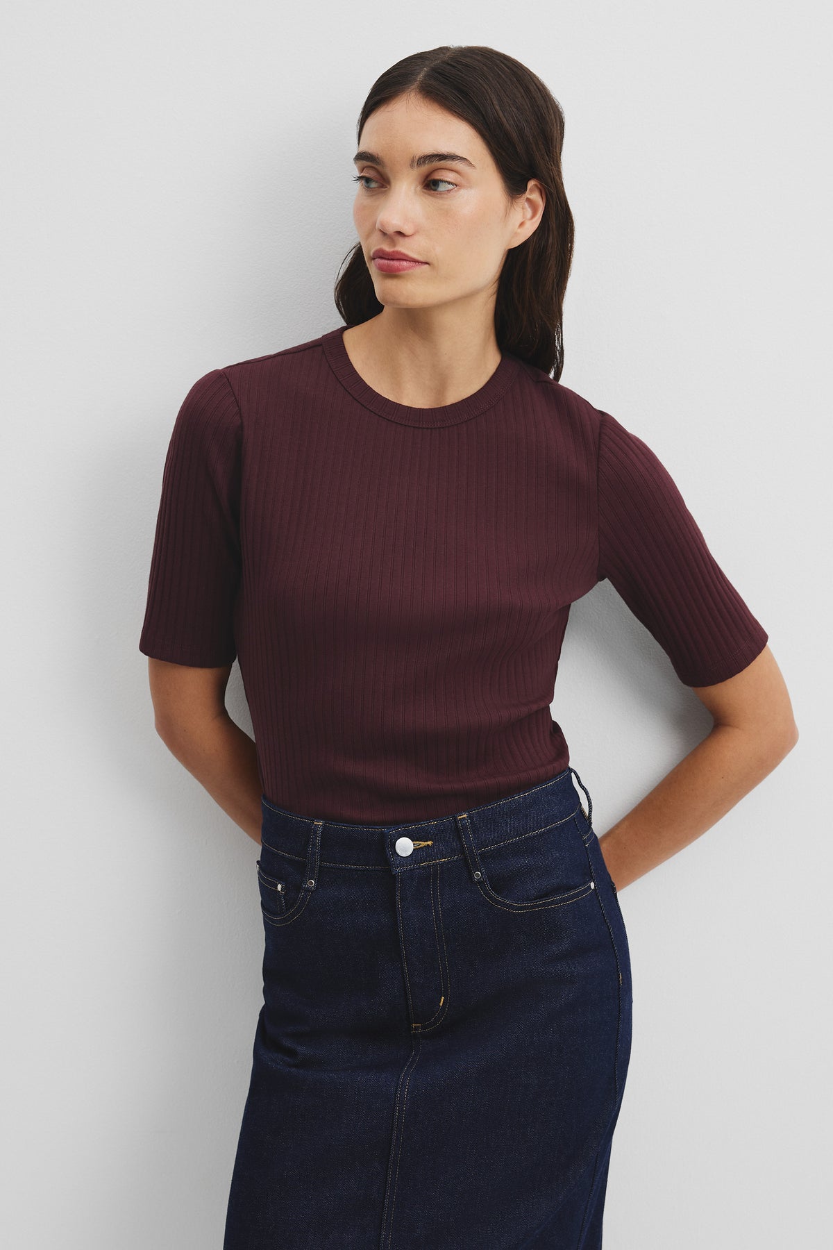 Australian Cotton Blend Short Sleeve Fitted T-Shirt