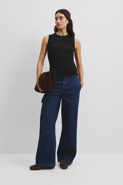 Australian Cotton Blend Fitted Rib Tank
