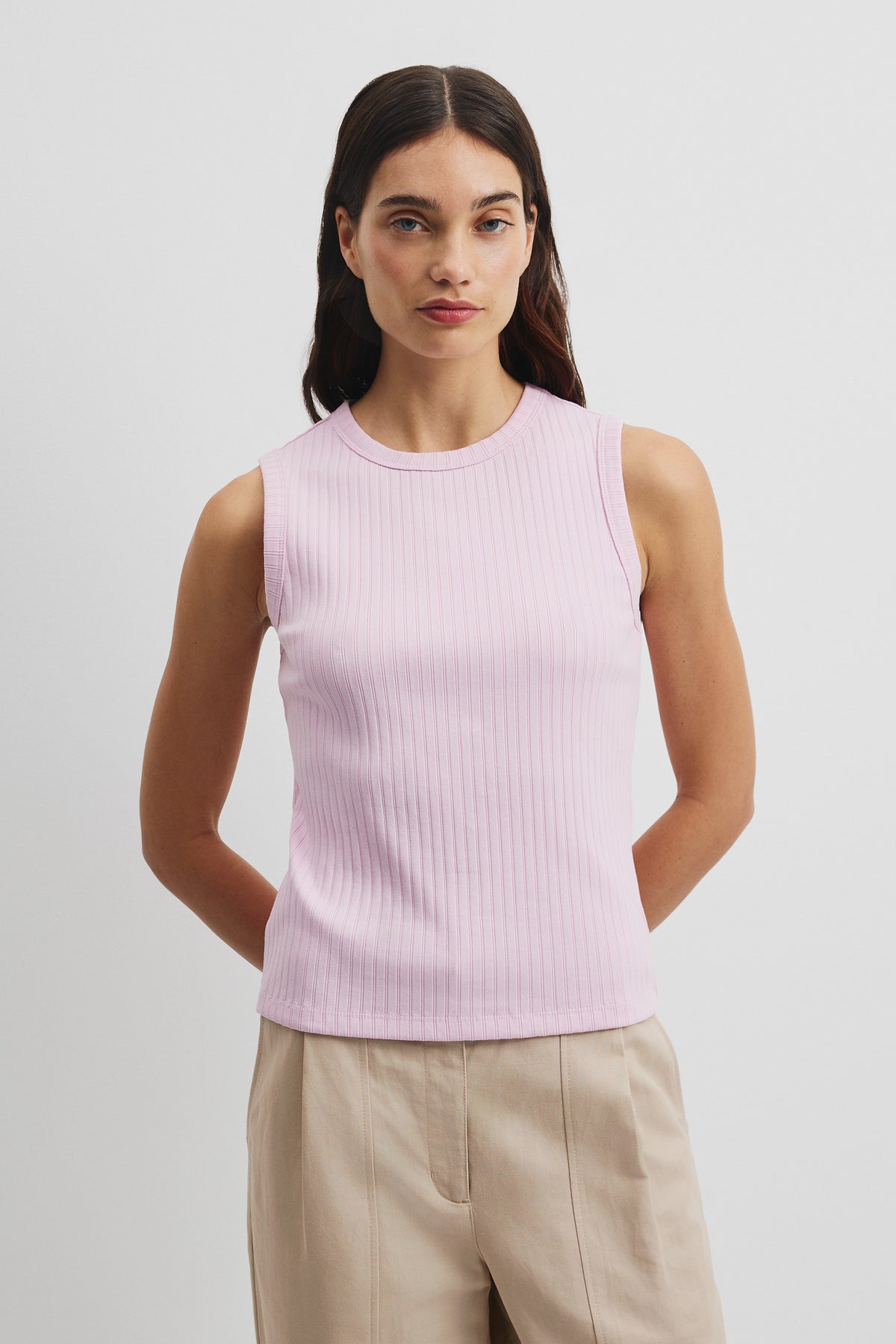 Australian Cotton Blend Fitted Rib Tank