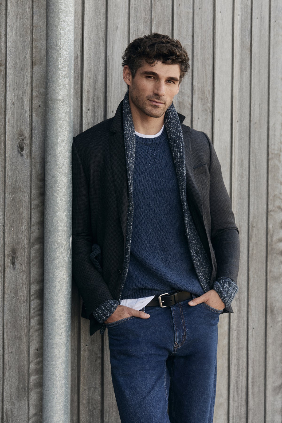 Regular Fit Herringbone Wool Jacket