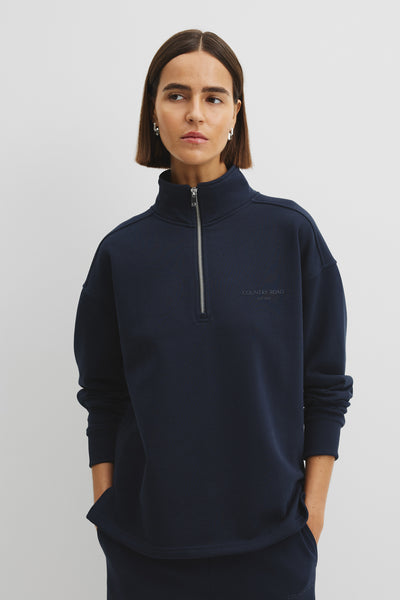 Australian Good Earth Cotton Zip Neck Sweat