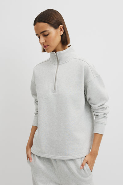 Australian Good Earth Cotton Zip Neck Sweat