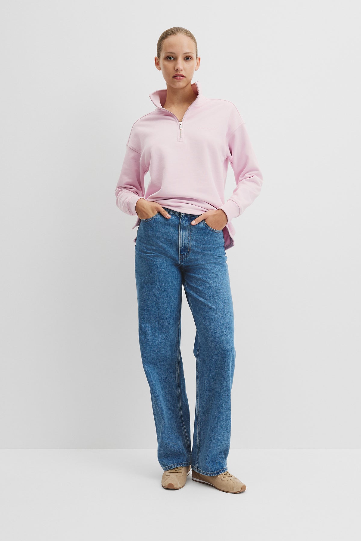 Australian Good Earth Cotton Zip Neck Sweat