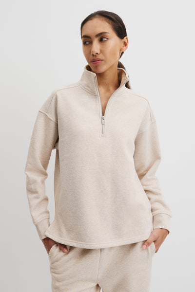 Australian Good Earth Cotton Zip Neck Sweat