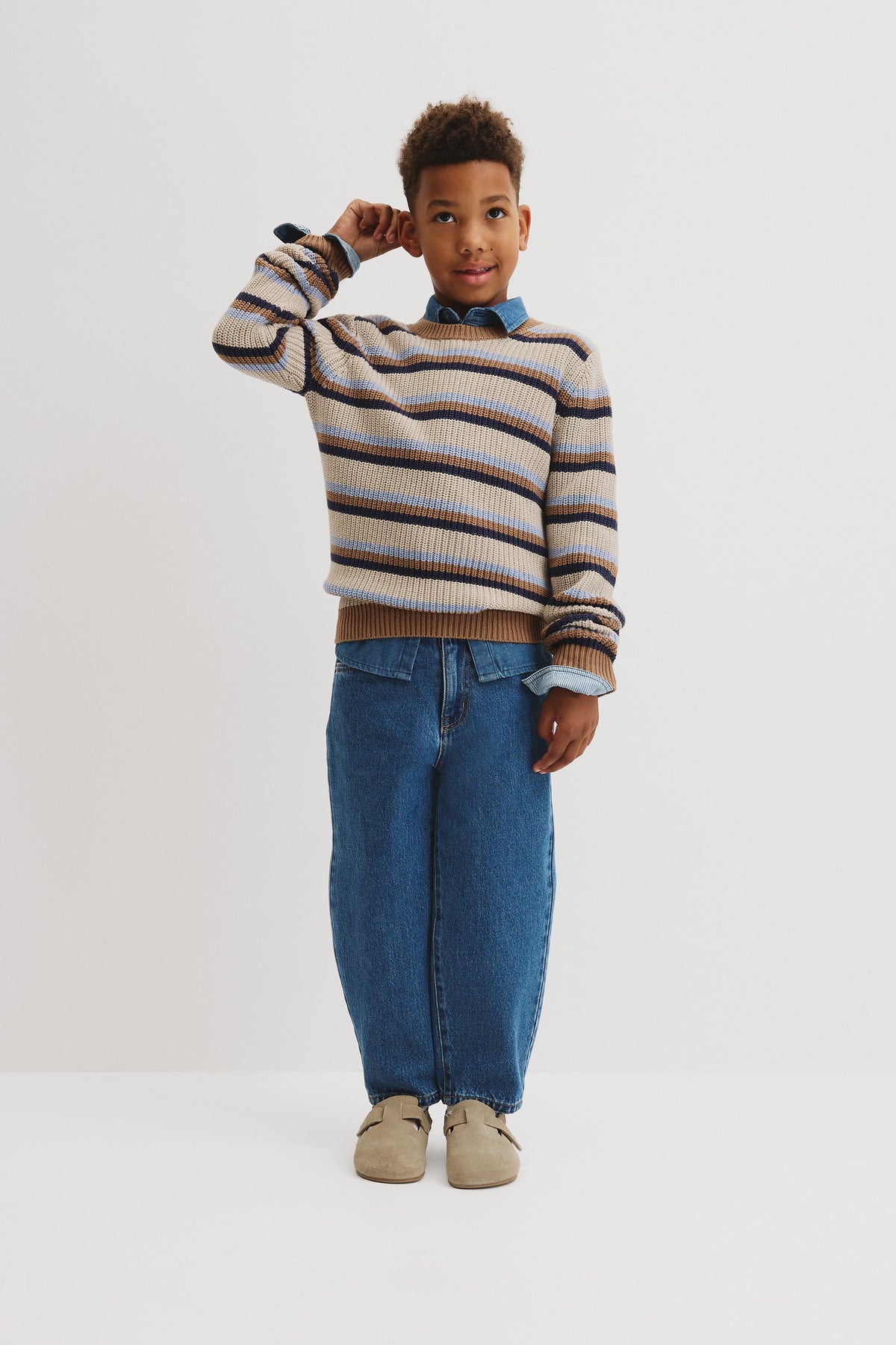 Crew Neck Stripe Knit
